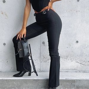 White fox black pants